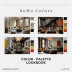 SoHo Interior Lookbook · 16 Color Palettes · Hex Codes · Digital PDF