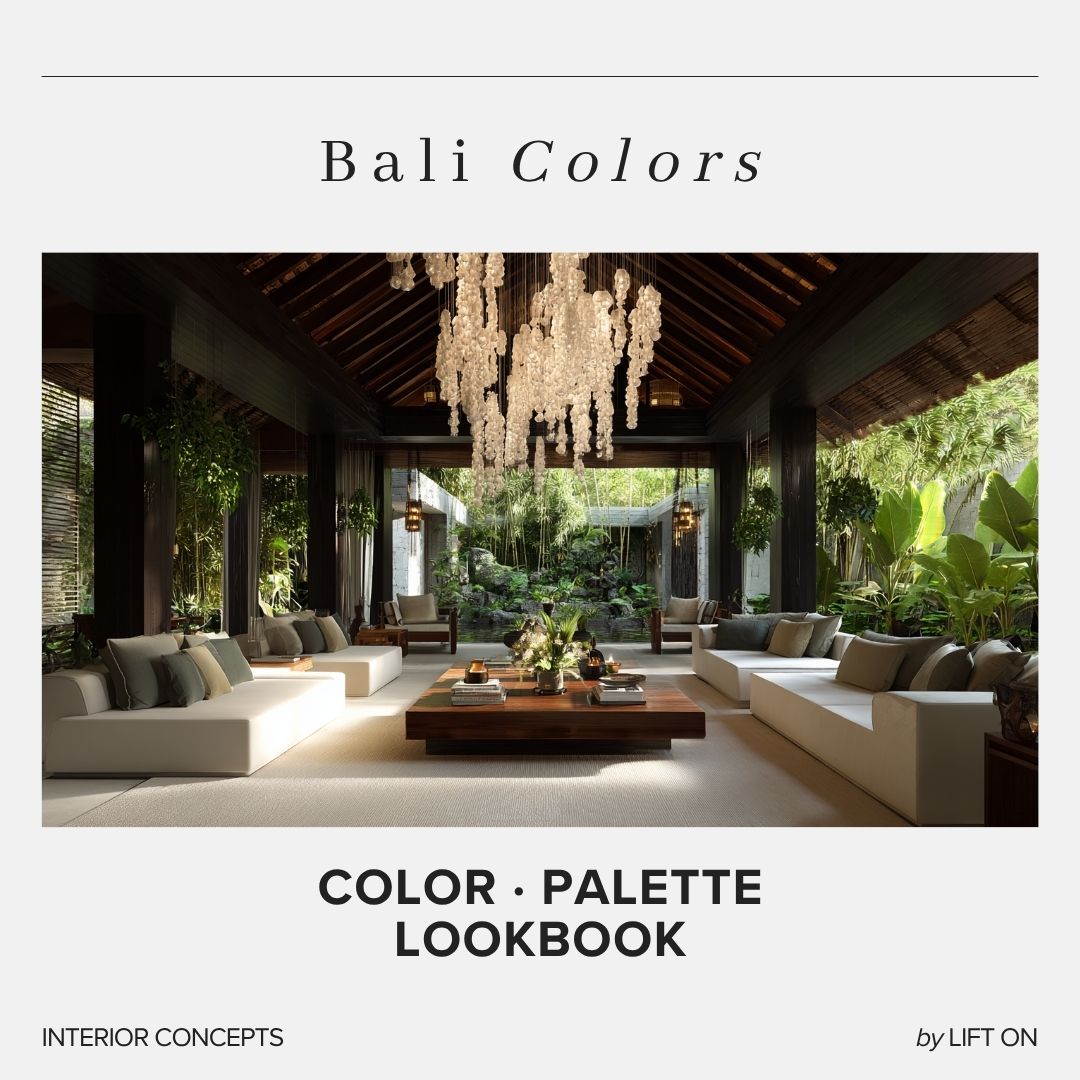Bali Interior Lookbook · 16 Color Palettes · Hex Codes · Digital PDF