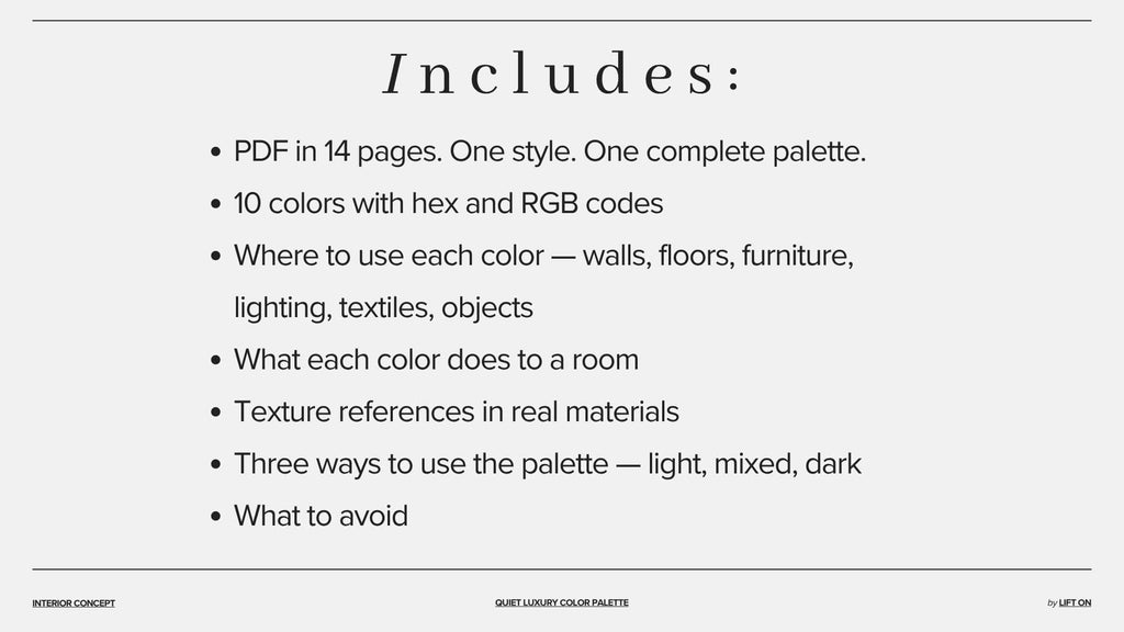 Quiet Luxury Colors — Interior Color Palette